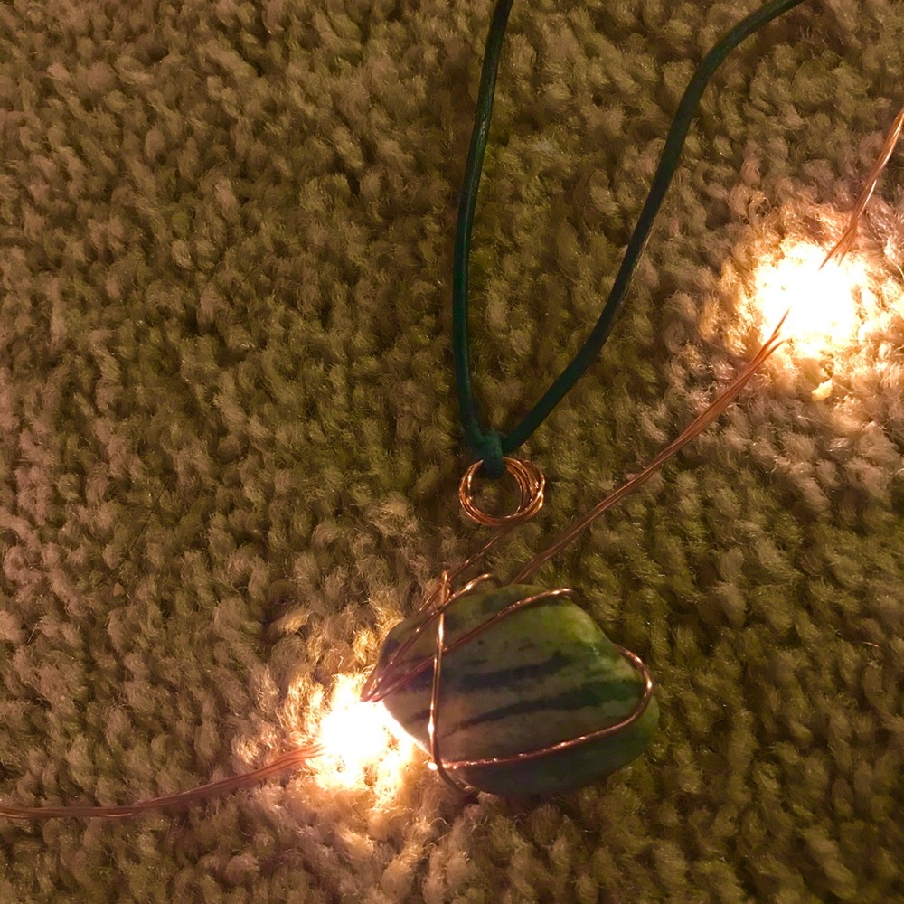 Wire wrapped stone necklace